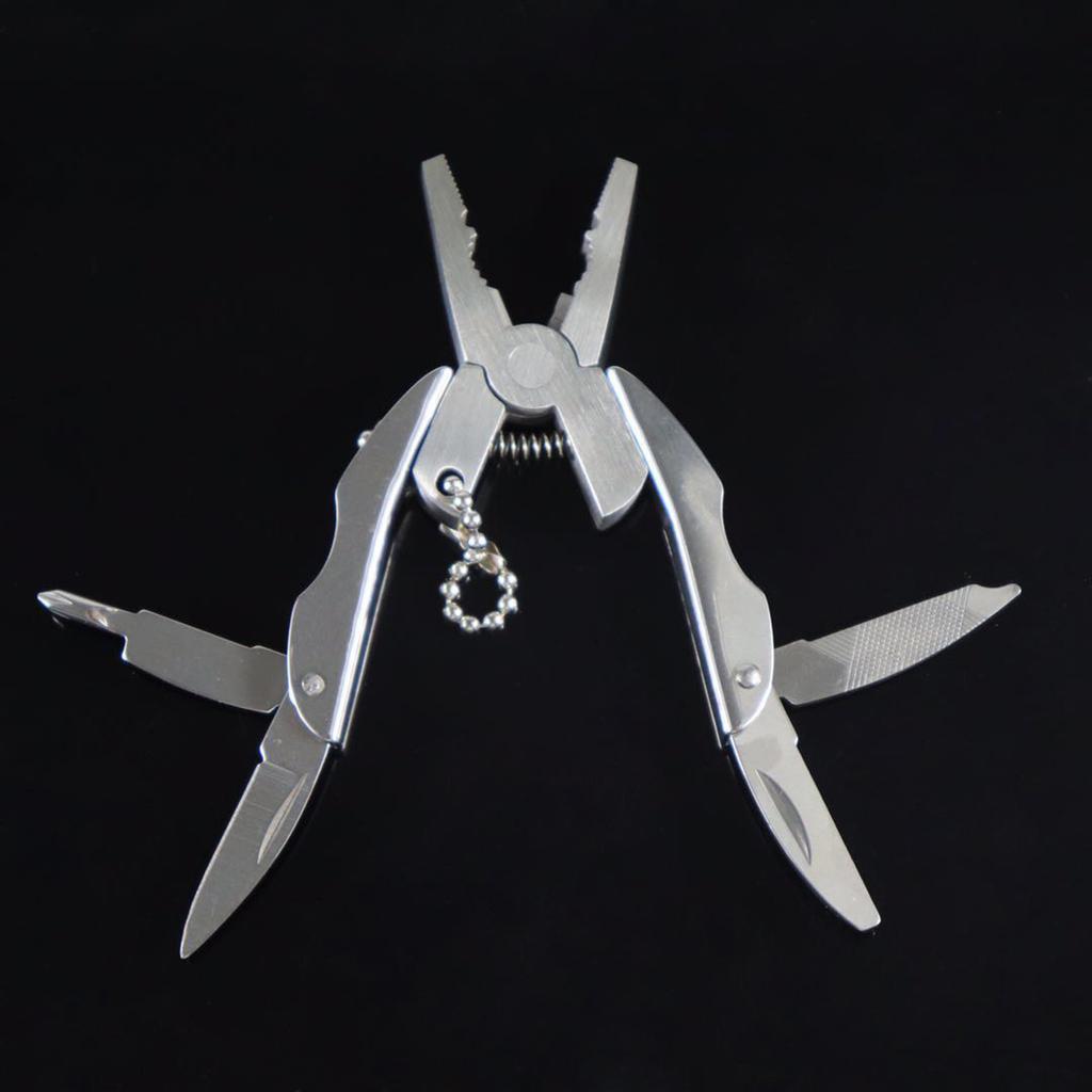 Mini Multi-Purpose Folding Pliers Compact 5-in-1 Multipurpose Pliers & Knife Set for Outdoors Camping Hiking Fishing
