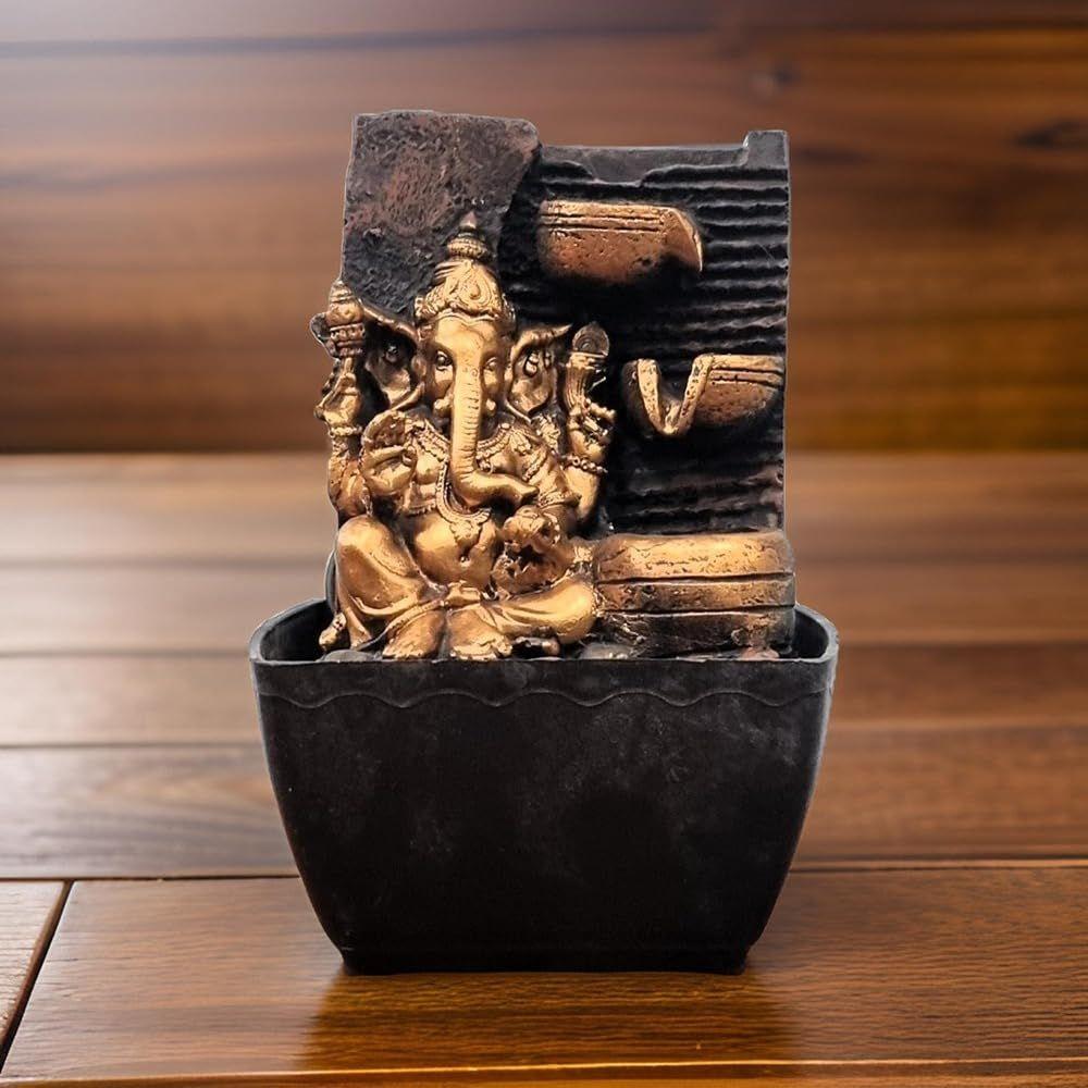 Mini Ganesha Table top Water Fountain for Home and Office | |Living Room Decor| Gift Items | Home & Office Decor Item (Mini Ganesh Copper)