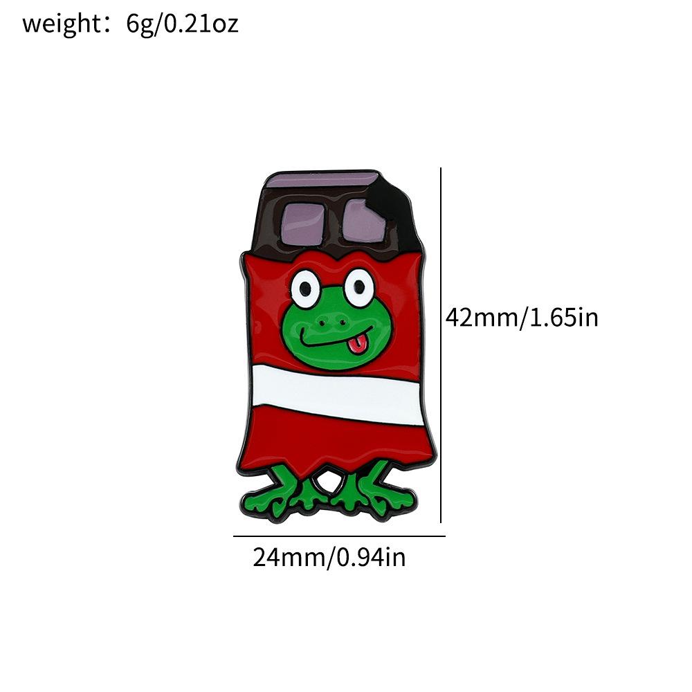 Мультяшная креативная смешная брошь лягушка лягушка молочный чай напиток металлическая значок масляная капля сплав одежда сумка аксессуары