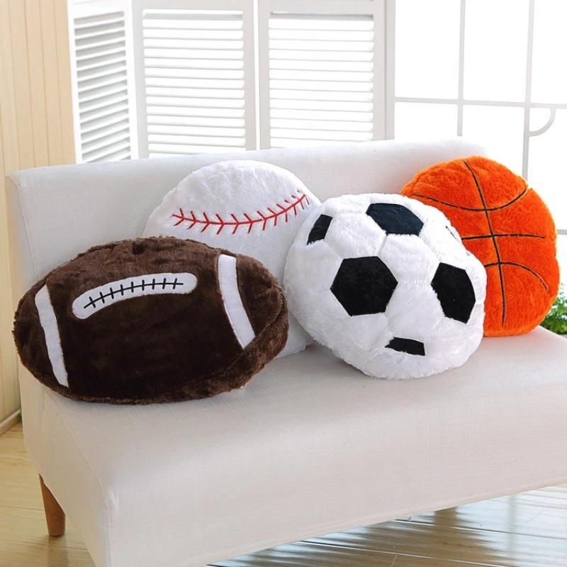 Creative Realistic Football Basketball Plush Pillow Stuffed Sports Toy Back Support Cushion Home Decor Cozy Gift Essential