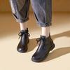 Winter leather soft-soled soft-faced mother cotton shoes with velvet warm heels medium and short boots