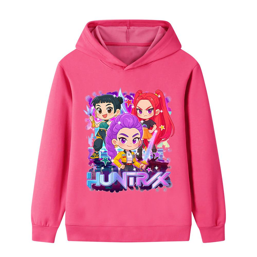 B1222 Kids Boys Girls Kpop Rumi Zoey Mira Print Long Sleeves Hoodie