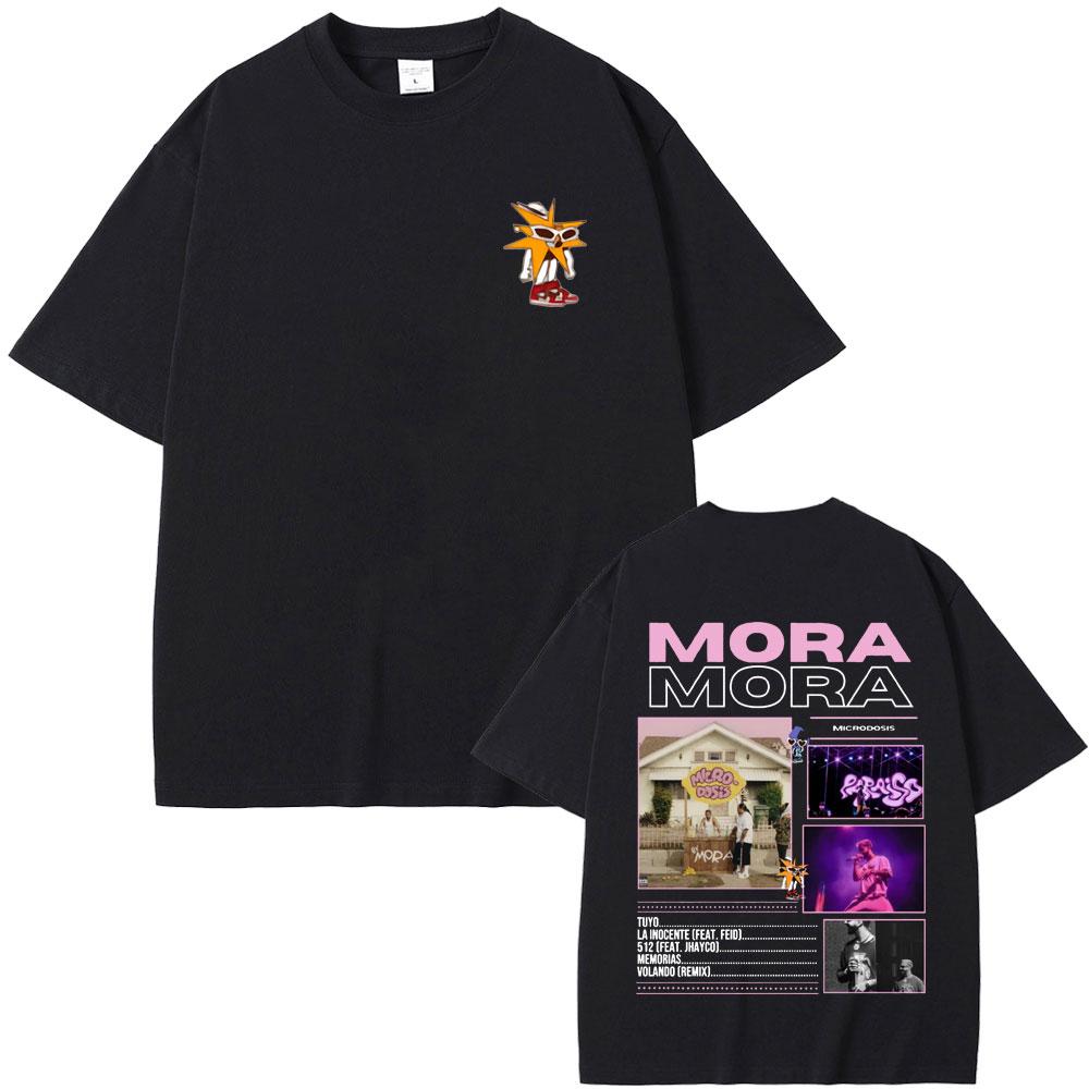 Rapper MORA MICRODOSIS Album Tour 2025 Tshirt Men Women Hip Hop Fashion Vintage Short Sleeve Tshirt Casual Oversized Streetwear