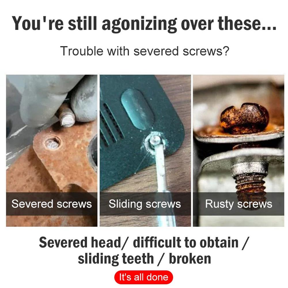 6 buc. Extractor de șuruburi cu două capete HHS. Extractor de șuruburi deteriorat. Set de burghie. Extractor de burghie.