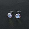 Personalized Colorful Zirconia Cochlea Stud Earrings, European & American Round Stainless Steel Cartilage Piercing Jewelry.