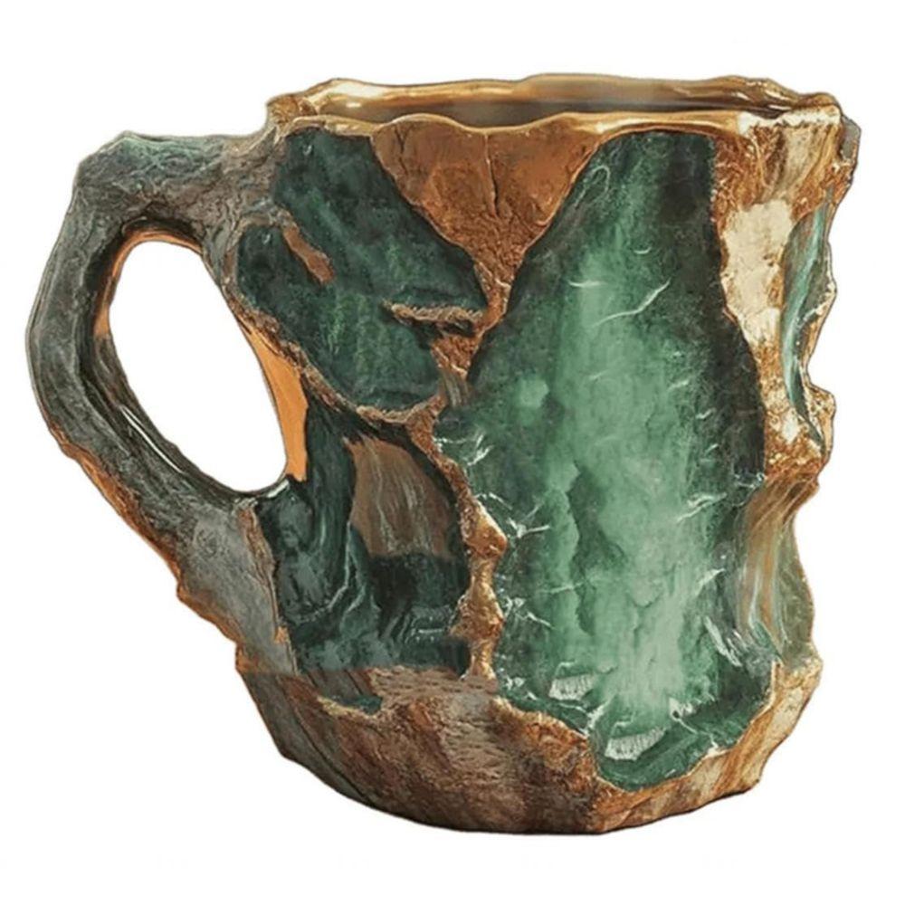 Retro Crystal Coffee Mugs 325ML 11oz Insulation Water Cup New Mineral Stainless Steel Cup  Gifts