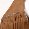Womens Faux Suede Tassel Vest Fashion Rivets Fringe Waistcoat Open Front Sleeveless Jacket Boho Style