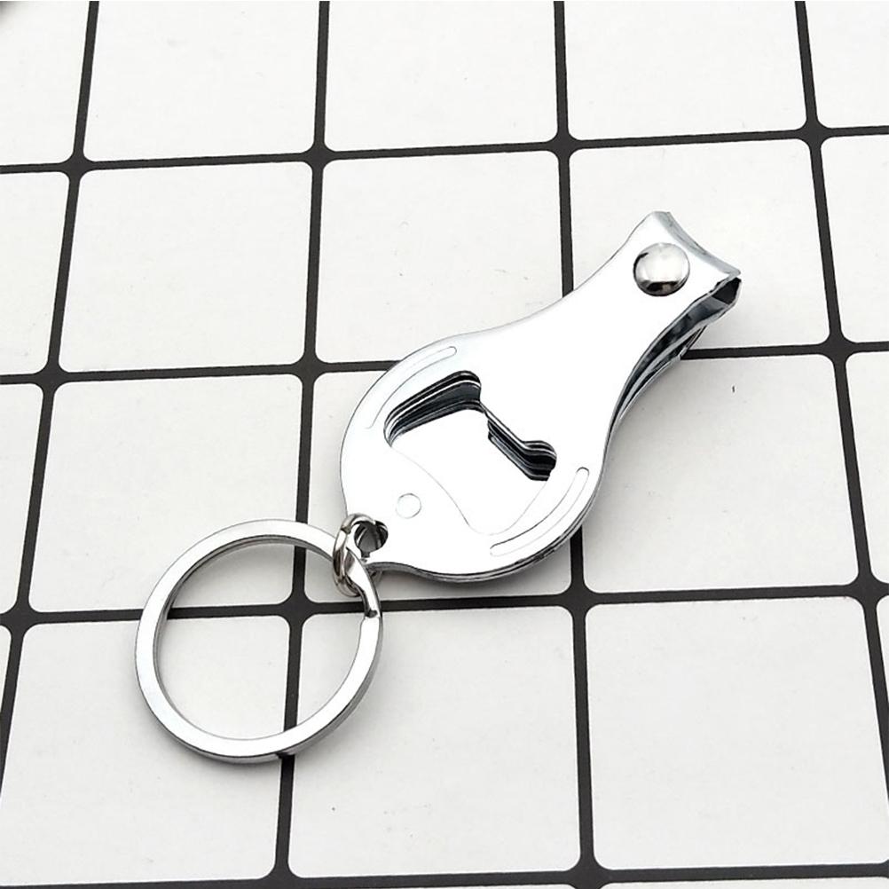 3 In 1 Multifunction Round Bottle Opener Nail Clippers Key Chain