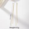 Minimalism Stainless Steel Linear Tassel Drop Earrings for Women Chic Gold Color Super Long Earrings Elegant Party Jewelry Gifts