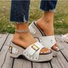 Fashion Women Sandals Wedges High Heel Fashion Rivet Summer Beach Slippers Women Dressy Summer 2025 Thick Platform Casual Sandals