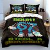 Bruh Robot Steal Brainrot Bedding Duvet Cover Set  (1*Duvet Cover 2*Pillowcases, without duvet insert)