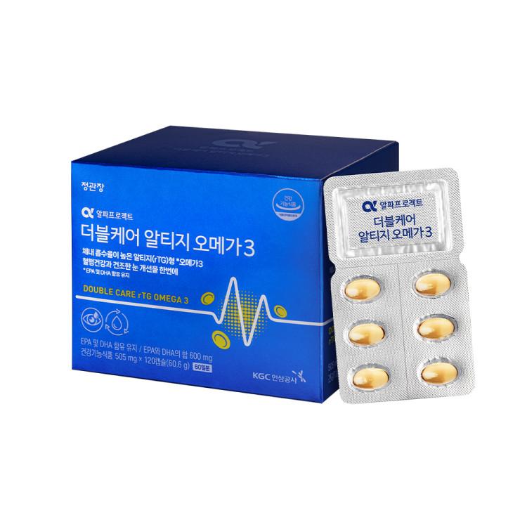 Alpha Project Double Care RTIZomega 3 505 мг 120 капсул (2 месяца), Корейская здоровая пища