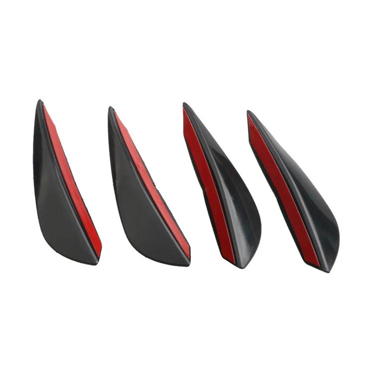 4/6pcs universal Front Bumper Lip Decoration Diffuser Splitter Fins Body Spoiler Canards Valence Chin Car Tuning Canard Decor