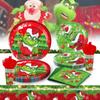 The Christmas Themed Party Decorations Supplies Set Plates Napkins Cups