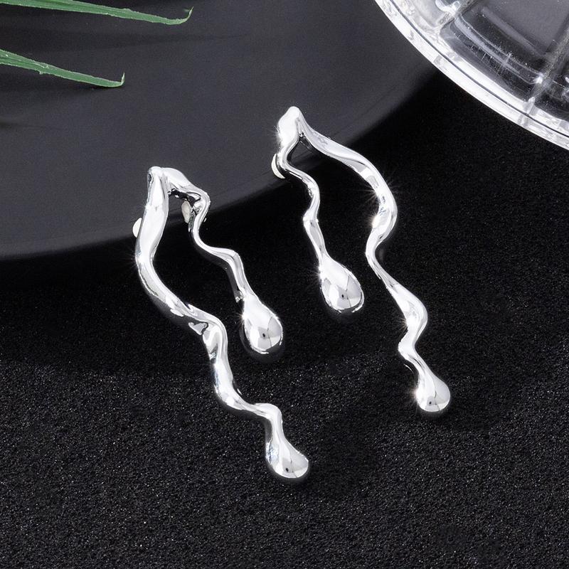 Fashion Twisted Metal Irregular Stud Earrings for Women Personality Fashion Retro Water Drop Earrings Party Accessories Gift медный