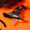 Creative Halloween Pumpkin Witch Brooch - Cartoon Broomstick Pin for Clothing Accessories
