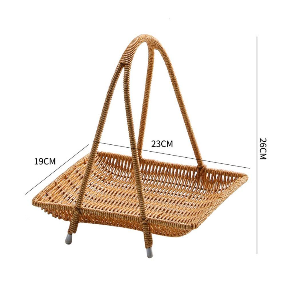 Rattan Imitation Fruit Storage Tray Square Dried Fruit Tray New Chinese Style Snack Rack  Desserts