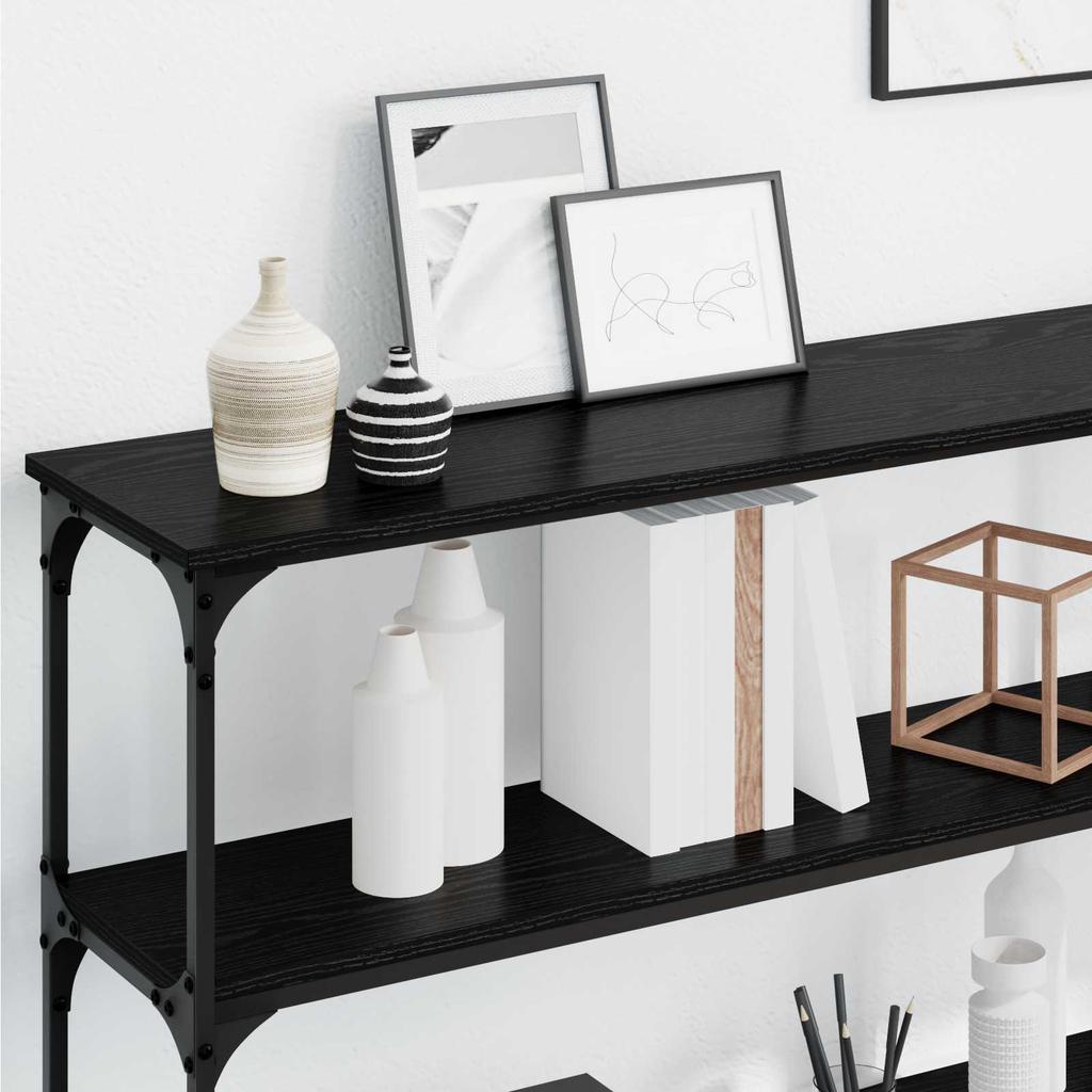 Console Table Black Oak Look 200 X 29 X 75 Cm