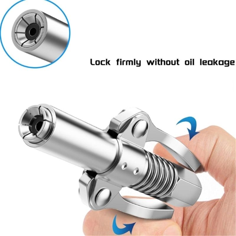 Grease Guns Needle Nozzle Couplers Adapter Lubrication Tool with Double Handle for Hard to Reach Fittings Repair Shops