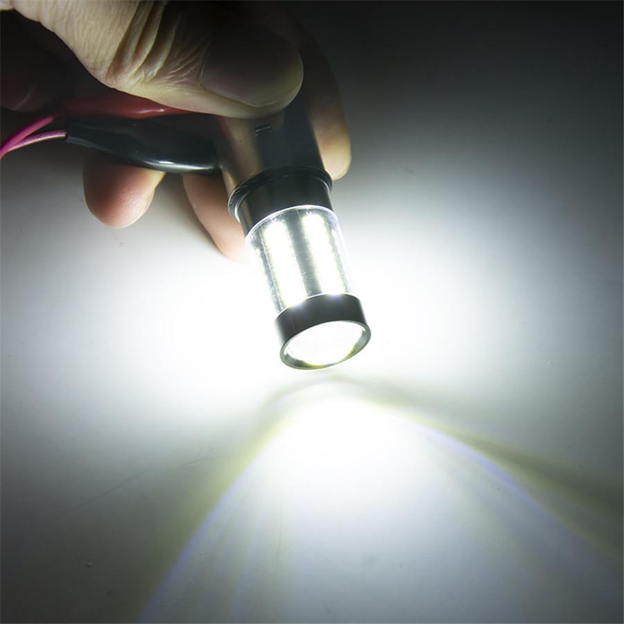 New 2Pcs LED Headlight Bulb 100W 6-Side White 6000K 66LED DRL Fog Lamp Driving Light