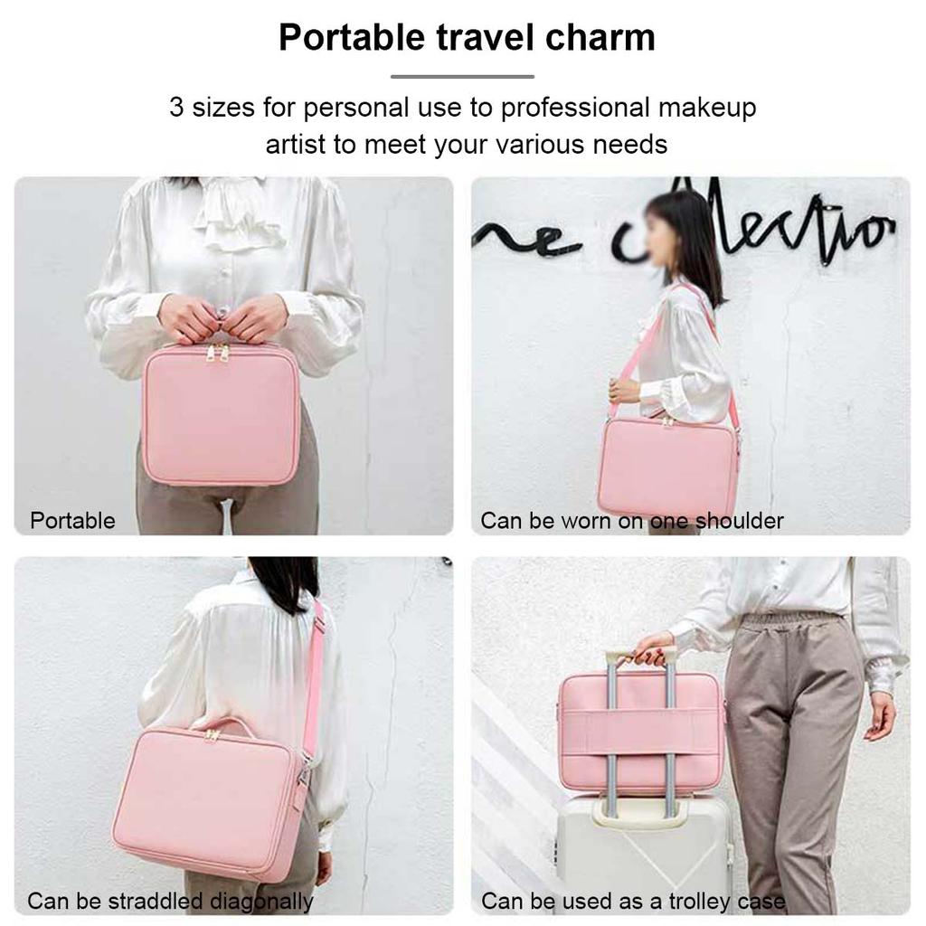 Waterproof PU Makeup Case Large Travel Undergarments Storage Organize Box Cosmetics Bag