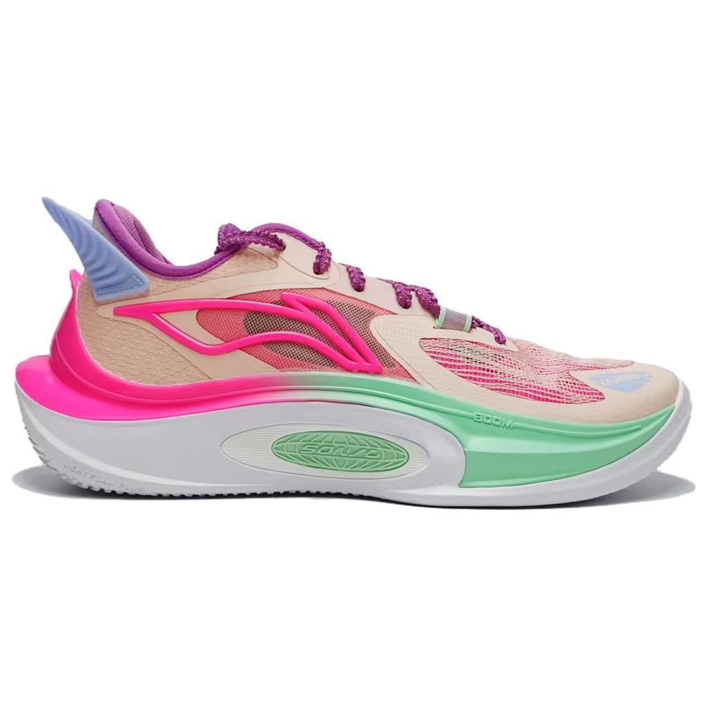 Li Ning Sonic 11 V2 Pohodlná tkanina TPU tlumení nárazů Odolné nízké basketbalové boty Pánské tenisky Oranžové ABAT045-5