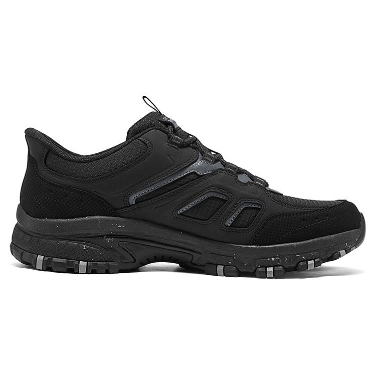 Skechers Outdoor Mens Flash Wing Shoes Cushion Thick Sole Rebound Comfortable Low Top Hiking Shoes Men Sneaker Black 237752-BBK