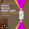 Colorful Gradient Motion Sensor Night Light Magnetic Mounting Rechargeable LED Wall Light Up Down Lighting Human Body Induction