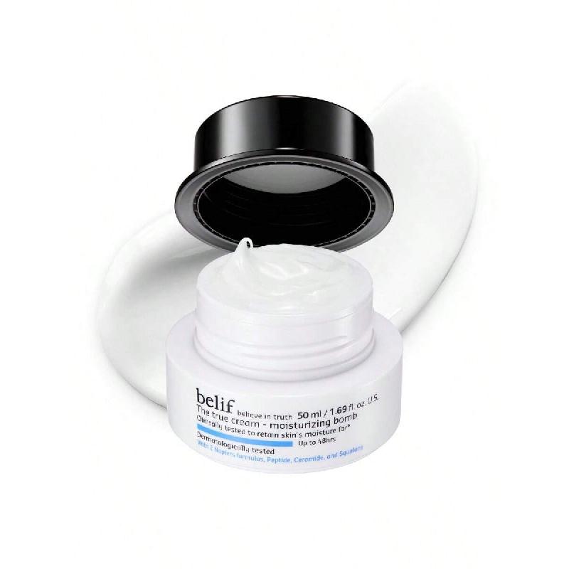 

belif Moisturizing Bomb 50ml – Daily Ceramide Moisturizer With Peptide & Squalane, 48hr Hydration & Anti-Aging Cream, Milky & Lightweight