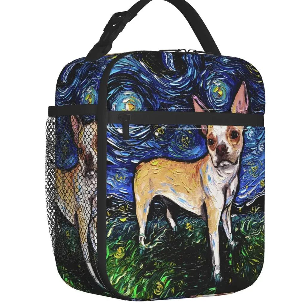 Night Saint Bernard Dog Lunch Bag Women Cooler Thermal Insulated Lunch Box for Kids School Children
