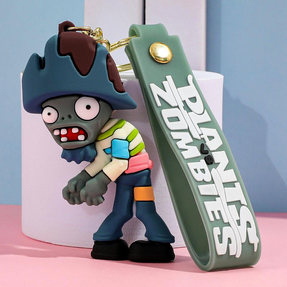 Zombies Game KeyChain Cartoon Figure VS Plants Sunflower Peashooter Keyring Wall-nut Chomper Key Backpack Gifts