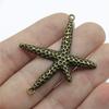 10pcs Charms Marine Starfish Antique Bronze Silver Color Pendants Making DIY Handmade Tibetan Silver Color Jewelry