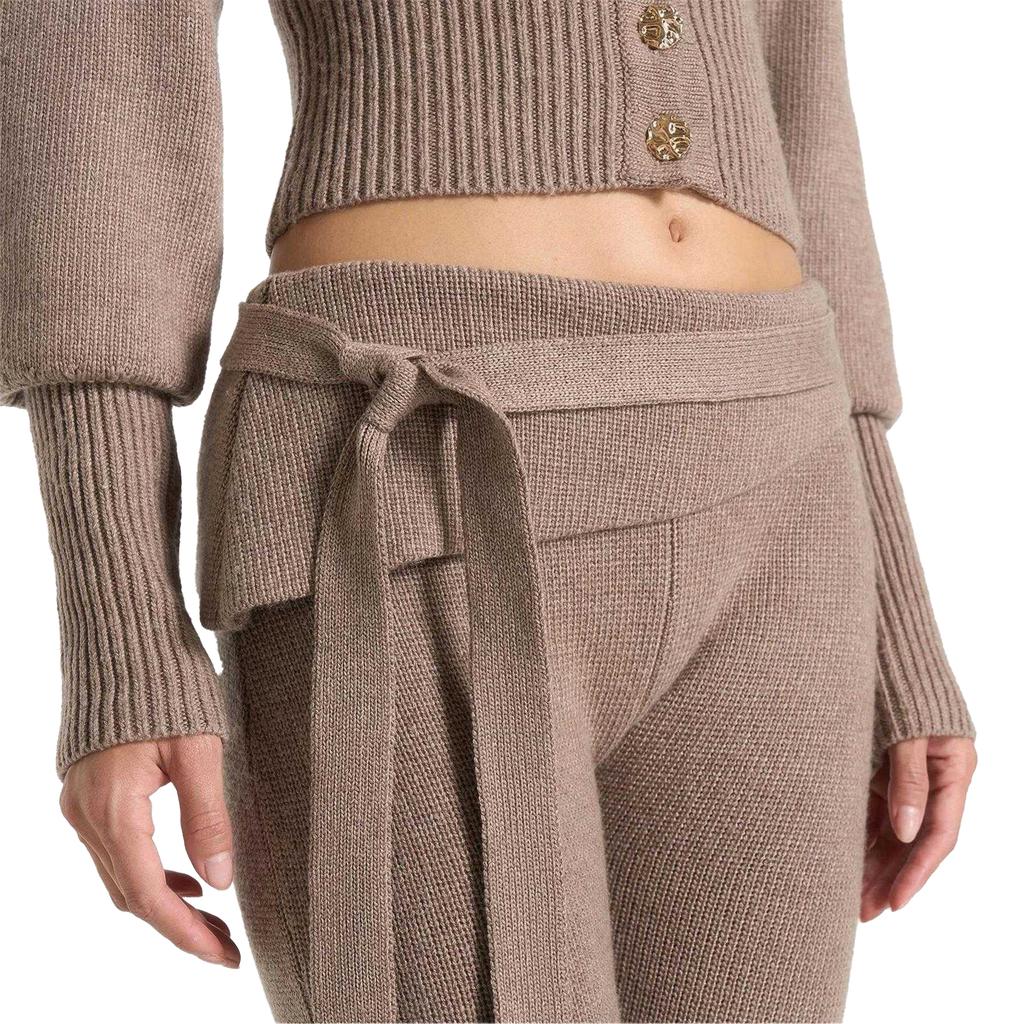 Maniere De Voir Womens/Ladies Knitted Tie Belt Fitted And Flared Leggings