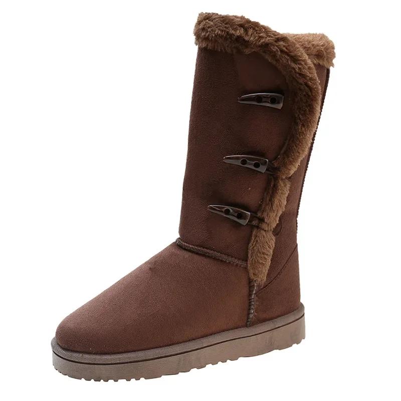 

Женская обувь Классические женские зимние ботинки Inter Snow Boots Теплые кожаные меховые сапоги с бархатом Высокие сапоги до колена Зимние кроссовки Botas Mujer 41