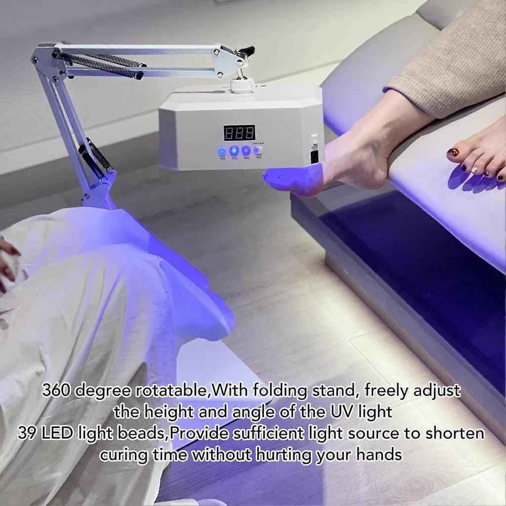 UV-LED-Nagellampe 48W 365nm 395nm 39 LEDs Rotierende Nageltrocknerlampe Pediküre-Werkzeug mit Timer für Fußnagel-Gel-Lack-Härtung EU-Stecker