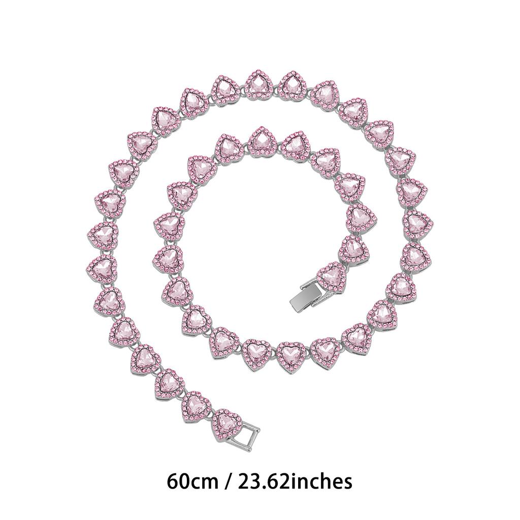 Light Pink Heart Love Necklace Women's Jewelry Accessories Necklace