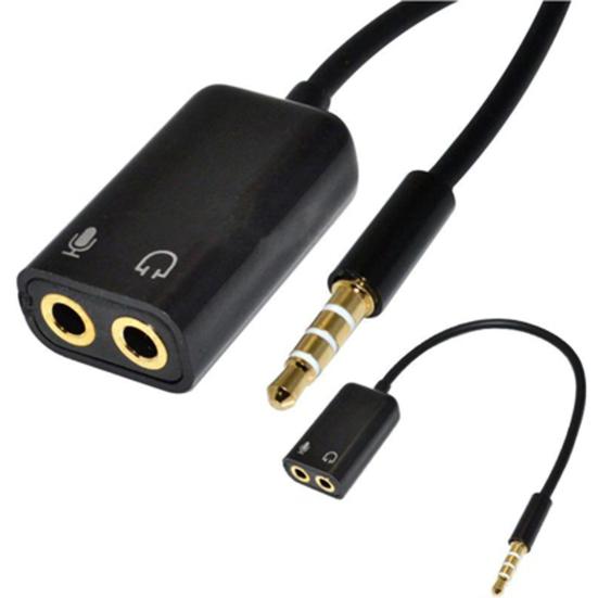 3.5mm Audio Splitter Compatible Plastic Practical Cable Small Audio Adapter for Mic