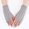 Comfortable Winter Arm Sleeves Fingerless Gloves Soft Acrylic Fibre Cable Knit Gloves For Outdoor Daily Use And Sport