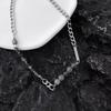 Stainless Steel Gray Color Glass Beaded Choker Necklaces for Women Men Personality Hiphop Necklaces All Saints' Day Jewelry Gift