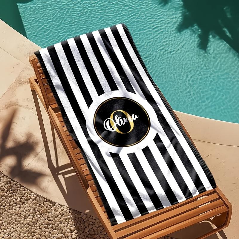 Personalized Beach Towel Custom Name/Logo Oversized Microfiber Quick-Dry Towel Summer Party Gift for Beach Swimming Bath Sports