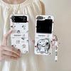 Niedliche Cartoon Snoopy Charlie Brown Magnetischer Halter Kabellose Lade Handyhülle Für Samsung Galaxy Z Flip 6 5 4 3 Harte TPU Hülle