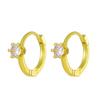 European & American Minimalist Zircon Flower Earrings with Heart Ear Cuffs - Stylish Niche Design for Women