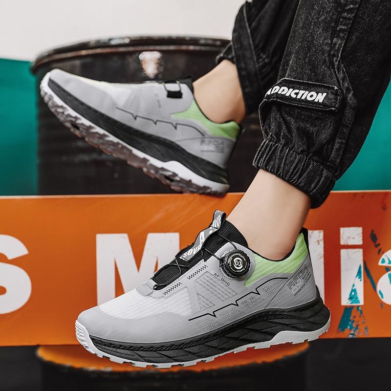 Fashion Shoes for Men Mesh Breathable Ice Silk Cloth Rotating Buckle Men Sneakers Outdoor Leisure Sports Run Men Shoes Zapatillas Hombre