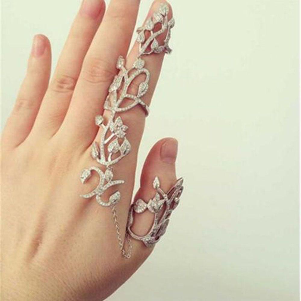 Silver/Gold Punk Armor Double Ring Knuckle Gothic Full Finger
