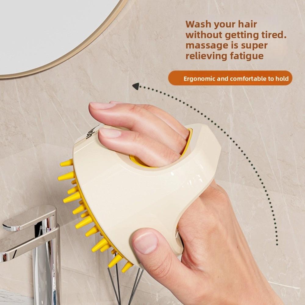 Wall Mounted Suction Cup Shampoo Brush Silicone Wet and Dry Hair Washing Comb Shower Deep Cleaning Scalp Massage Brush Bath SPA