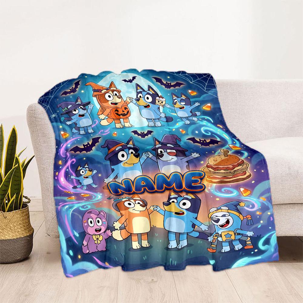 Halloween Costume Parade Personalized Name Blanket Multi-purpose Personalized Blanket Warmthful Decor Suitable for Nap Office Chair Couch