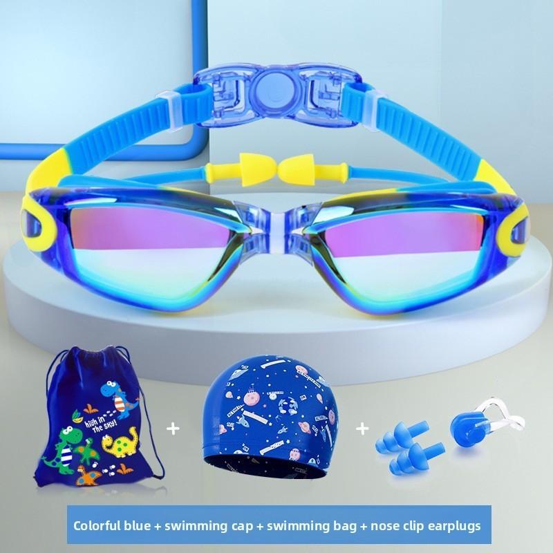 Kinder Anti-Beschlag Schwimmbrillen und Badekappe Set Für Kinder Pool Sicherheit Und Wasserdichtes Design
