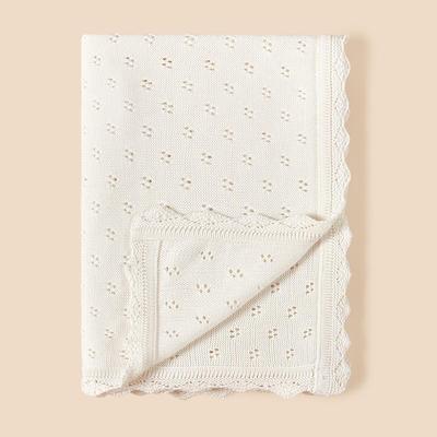 Nordischer Stil Reine Baumwolle Spitze Babydecke - Ganzjahres Strickdecke für Klimaanlage