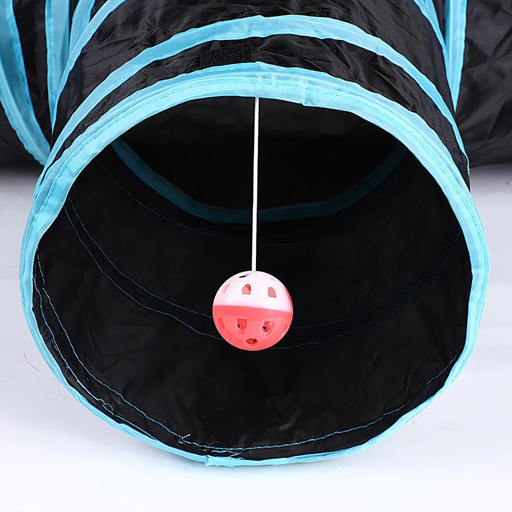 Pet Cat Tunnel Tube Toys 3 Way Collapsible Tunnels for Indoor Cats Kitty Bored Peek Hole Toy Ball Cat Puppy  Kitty Kitten
