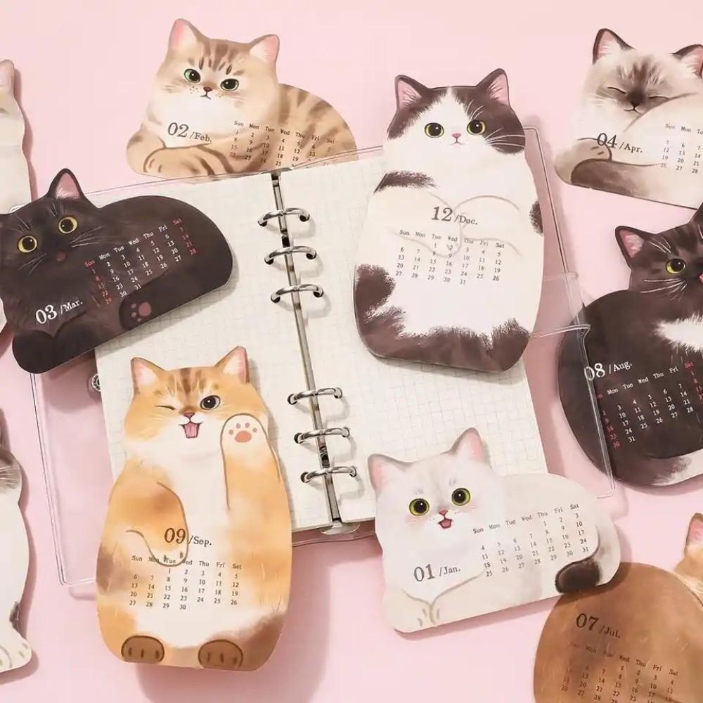 Schedule Kitty Calendar Time Planner Dog Cat Desktop Decoration Office School Supplies